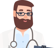 Arzt in weißem Kittel mit Stethoskop