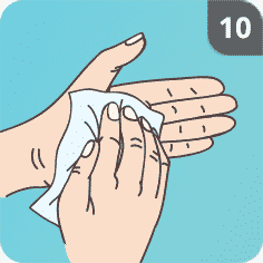 Hände mit Seife waschen Schritt 10