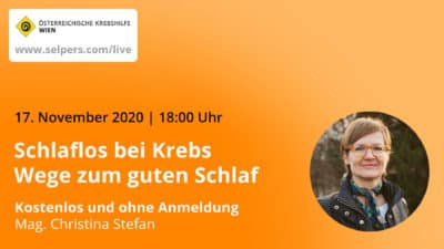 Vortrag: Schlaflos bei Krebs<br> Wege zum guten Schlaf