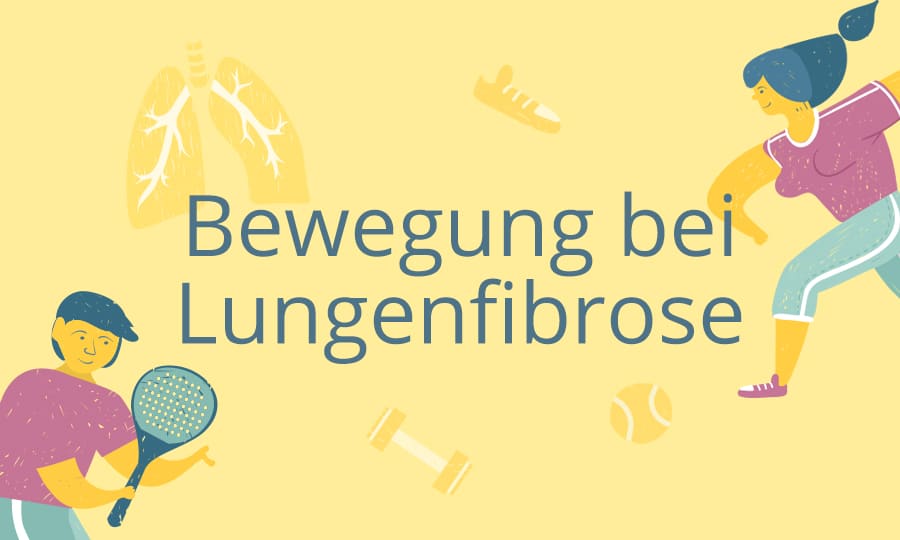 Kursbild Bewegung bei Lungenfibrose Kursbild mit Text