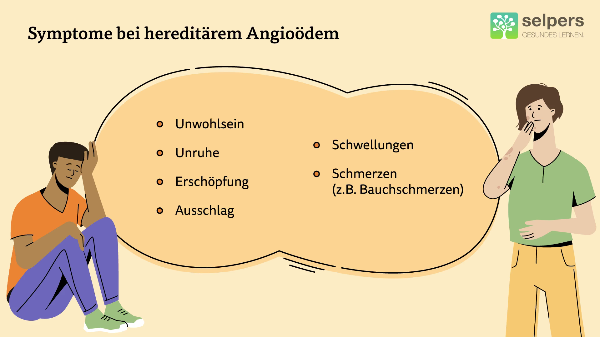 Symptome bei hereditärem Angioödem abgesehen von den Schwellungen